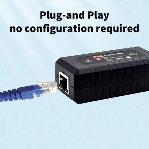 Vista 3 de PoE Extensor Ethernet Repetidor 1 Puerto 10/100, PoE Switch Splitter, IEEE802.3af para Sistemas de Seguridad Cámara IP, Teléfono IP Red PoE Extensor