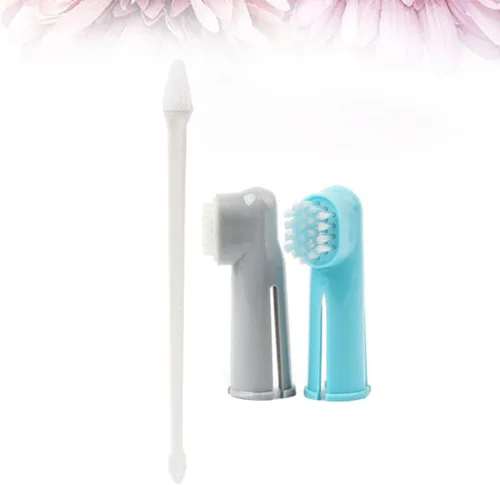 Vista 8 de Yardwe 2 Set PET Two Head Toothbrush Finger Brush Teeth Cleaning