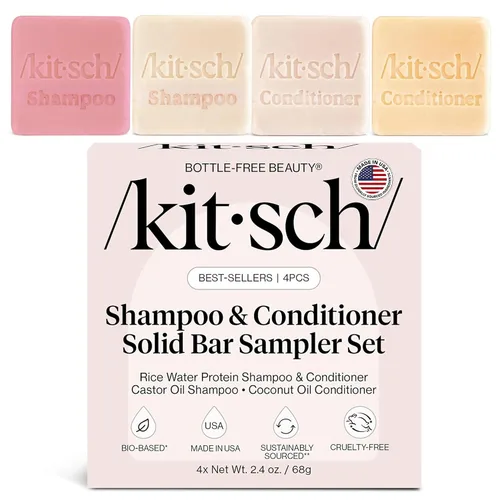 Vista 17 de Kitsch Juego de champú y acondicionador de aceite de ricino, aceite de ricino orgánico, cuidado del cabello para cabello opaco y seco, jabón