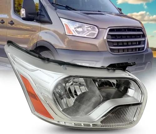Vista 11 de ALLIGATOR AUTO LIGHTS Conjunto de faros delanteros compatible con Ford Transit 2014-2024 150 250 350, faros halógenos conformes a DOT/SAE