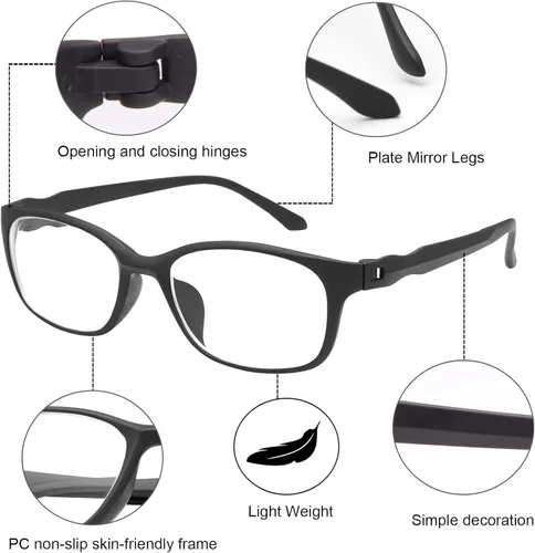 Vista 2 de Gafas de miopía para hombres y mujeres, gafas de miopía retro, gafas de visión corta antiluz azul