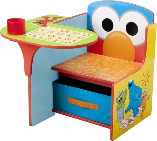 Vista 13 de Escritorio con silla Baby Shark con compartimento de almacenamiento - Ideal para artes y manualidades, hora de merienda, educación en casa, tareas