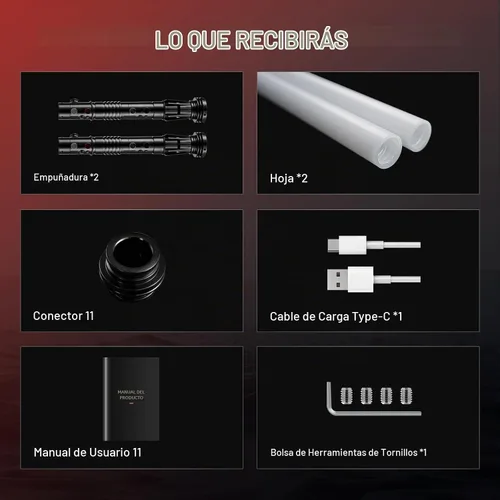 Vista 6 de DAMIENSABER - Sable de luz RGB3.0 de doble hoja con balanceo suave, sable de luz de duelo con control de movimiento, 16 fuentes de sonido, sables