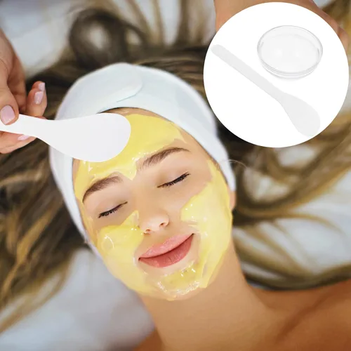 Vista 3 de LALAFINA Juego de spa 1 juego de exfoliador facial para cepillos, mascarillas, cuenco, palillos, cara, barro, sopa de vidrio, limpiador de aceite