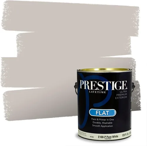 Vista 225 de PRESTIGE Pinturas Pintura Exterior e Imprimación en Uno, 1 Galón, Mate, Combinación Comparable de Sherwin Williams* Black Magic* SW6991-PCM