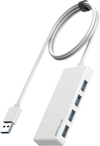 Vista 15 de Concentrador USB, concentrador USB 3.0 de aleación de aluminio ultra delgado divisor USB, extensor USB portátil de 4 puertos, concentrador USB