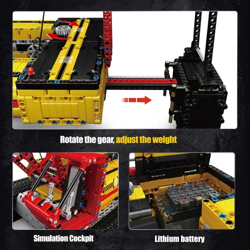Vista 6 de Mould King 17015 Grúa sobre orugas de altura 74.0 in LR-13000 grúa oruga,APP doble control remoto bloques bloques ladrillos, 4318 piezas con 6