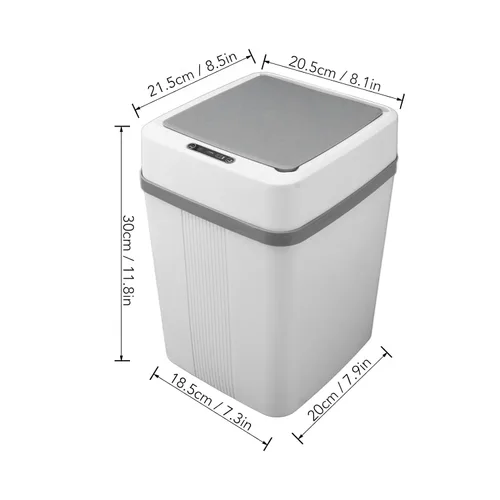 Vista 3 de Bote de basura con sensor inteligente, sensor de movimiento automático con carga USB, para dormitorio, baño, cocina, oficina