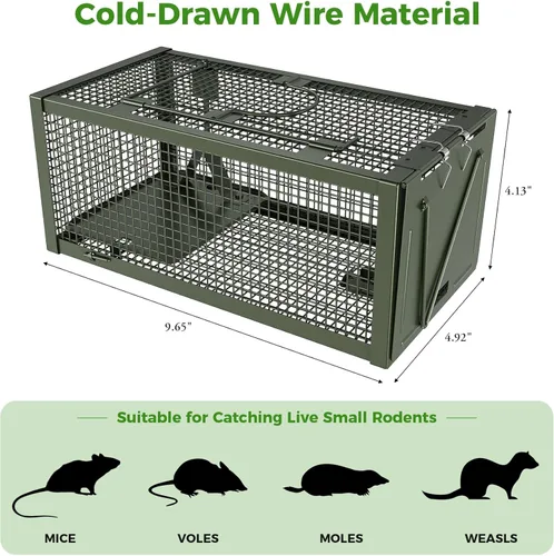 Vista 2 de 2 PCS Trampas Humanas para Ratones y Ratas, Trampas para Ratones, Ardillas Listadas y Ardillas, y Otras Jaulas para Animales Vivos de Captura