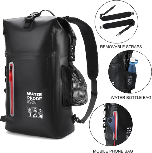 Vista 7 de Mochila impermeable, mochila impermeable flotante, bolsa a prueba de humedad al aire libre, ideal para actividades de playa