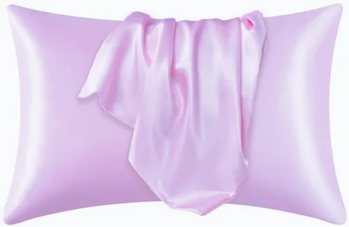 Vista 24 de Juego de 2 fundas de almohada de seda satinada de lujo para cabello y piel, fundas de almohada de satén con cierre de cremallera (estándar