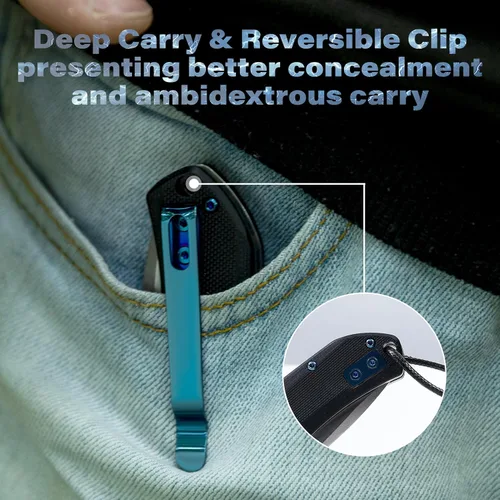 Vista 5 de Dispatch Axis Lock - Cuchillo de bolsillo plegable con clip, hoja de punta de gota de acero D2 de 3.46 pulgadas y mango G10, cuchillos de bloqueo