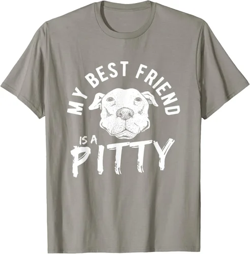 Vista 32 de My Best Friend Is A Pitty Pitties Pitbull - Camiseta Negro
