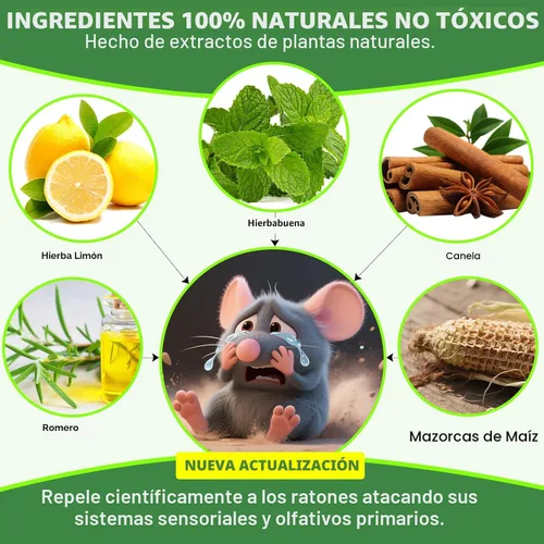 Vista 2 de Repelente de roedores de ratón, paquete de 32 repelentes de ratones de aceite de menta para ratones, ratas, ardillas, arañas y plagas, disuasorio