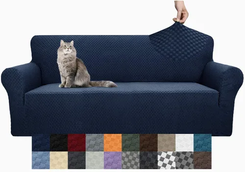 Vista 27 de YEMYHOM Funda para sofá con diseño jacquard de alta elasticidad, funda para silla de sala de estar, a prueba de mascotas, perros y gatos