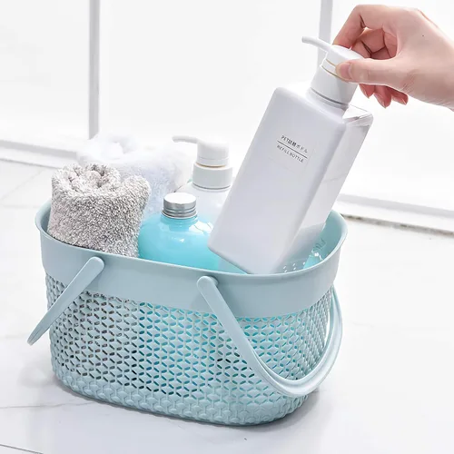 Vista 7 de rejomiik - Cesta portátil para ducha, organizador de plástico con asas, bolsa de aseo para baño, artículos esenciales para dormitorio universitario