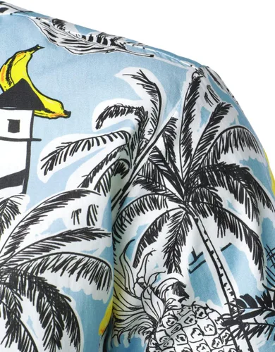 Vista 5 de Jogal - Camisa hawaiana, de manga corta, con botones, de algodón, para hombre