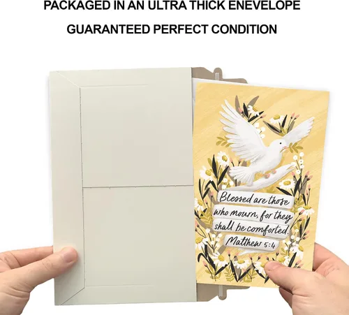 Vista 5 de Prime Greetings Tarjetas de condolencias religiosas, fabricadas en Estados Unidos, ecológicas, tarjetas gruesas con sobre de primera calidad de 5 x