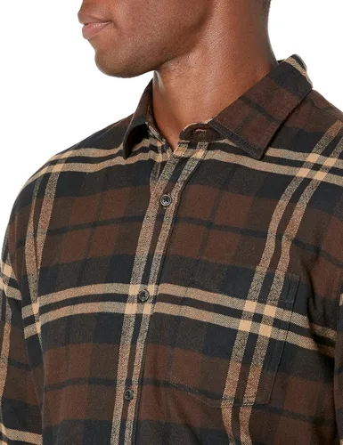 Vista 4 de Tienda Essentials Camisa de franela de manga larga para hombre (disponible en tallas grandes y altas)