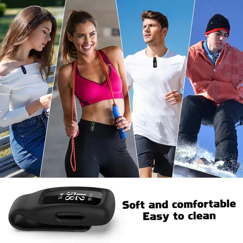 Vista 4 de Paquete de 4 fundas de clip compatibles con Fitbit Inspire 2/Fitbit Inspire 3, accesorio de repuesto de cierre de clip de silicona suave