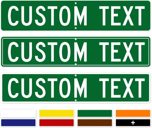 Vista 13 de My Sign Center - Letrero de calle personalizado, 8 colores, opción reflectante, montaje de 4 x 18 pulgadas, grueso libre de óxido, fabricado