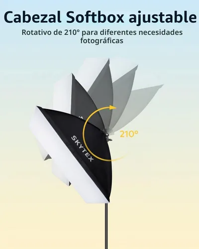 Vista 5 de Kit de Iluminación Softbox Skytex 2Pack, cajas Soft Box de 20x28 pulgadas Actualización de 135W, 2700-6400K, 100V-240V AC, bombilla LED E27