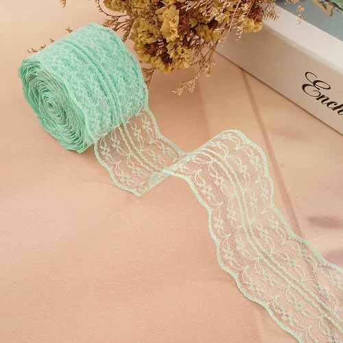 Vista 16 de Rollo de cinta de encaje de 120 yardas para costura, baby shower, cumpleaños, despedida de soltera, decoración de boda, embalaje de regalo, ramo