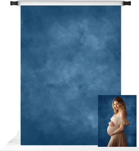 Vista 15 de Kate Telón de Fondo Abstracto Azul de 5 x 7 Pies para Fotografía, Telón de Fondo Azul para Retratos de Estudio, Telón de Fondo de Tela