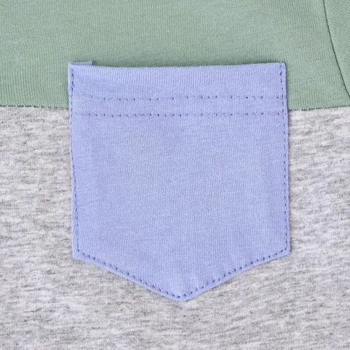 Vista 74 de Ropa para bebé niño pequeño, trajes de verano de manga corta, camiseta de retazos y pantalón con bolsillo, conjunto de 2 piezas, 12 meses a 4 años