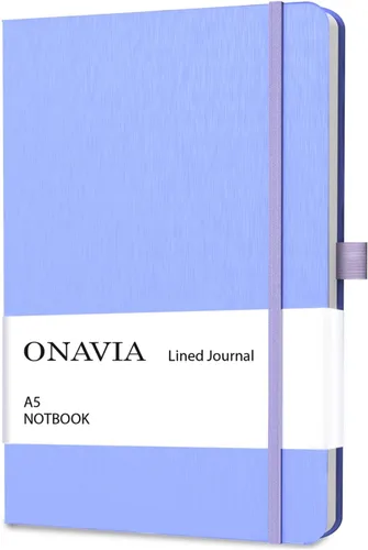 Vista 12 de ONAVIA Cuaderno rayado A5, cuaderno de notas con rayas universitarias de 7mm, diario para escribir, trabajo, escuela, viajes y toma de notas, tapa