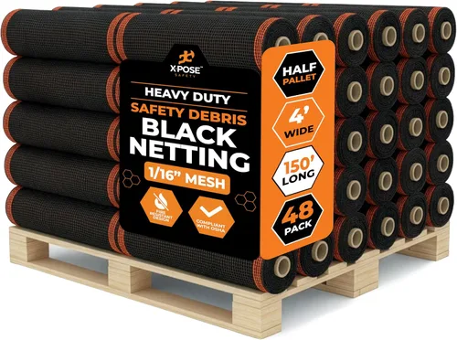 Vista 56 de Red de seguridad para construcción Xpose 8.5' x 150', 1/4" Mesh Scaffold Safety Net, Temporary Material Roll, Visibility Fence, Heavy-Duty Fire