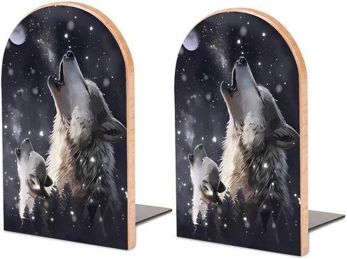 Vista 13 de Bird Rock Doves - Sujetalibros de madera resistente para estantes, tapones decorativos antideslizantes resistentes para libros, películas, CDs