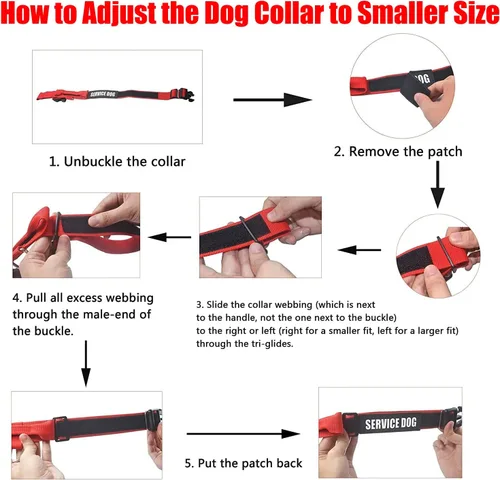 Vista 3 de 3 colores y 3 tamaños: collar táctico para perro de servicio K.9, collar básico ajustable de nailon con parche reflectante para perros pequeños