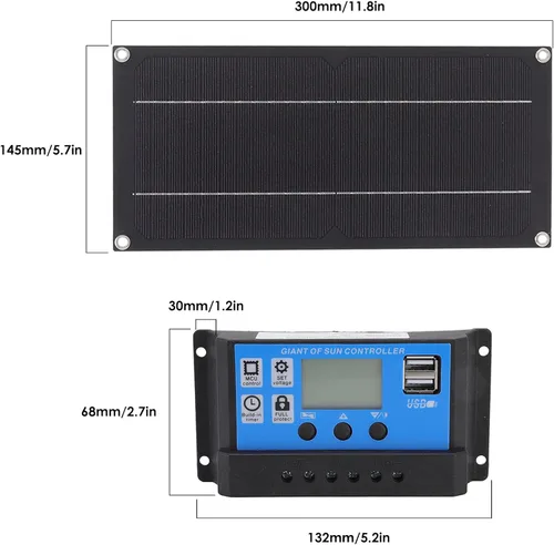 Vista 4 de CHICIRIS Kit de panel solar 18V 100A monocristalino, controlador solar MPTP, controlador de panel solar para RV, vehículo y otras aplicaciones fuera