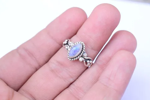 Vista 15 de Ring, 925 Sterling Silver Statement Ring For Women, Handmade Ring Gemstone Promise Ring for Birthday Christmas Gift For Her Ring Size US
