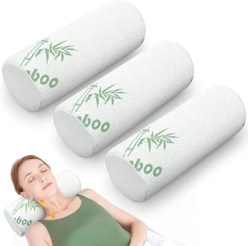Vista 8 de Bucherry 1 Pieza 40 x 15 cm Almohada Cervical Enrollable de Espuma de Memoria Cilíndrica Almohada de Apoyo para el Cuello Redonda para Cama