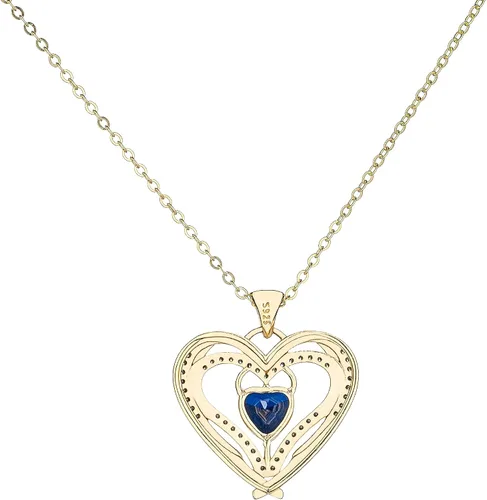 Vista 3 de BB Gold Birthstone Necklace for Women Birthstone Jewelry for Mom Necklace with Heart Pendant - 14K Gold Plated Sterling Silver Heart Necklace Gift