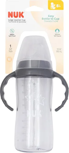 Vista 10 de NUK - Vaso de aprendizaje de tritan con estrellas color gris de 10 onzas, para 12 meses en adelante, sin bisfenol A, a prueba de derrames, paquete