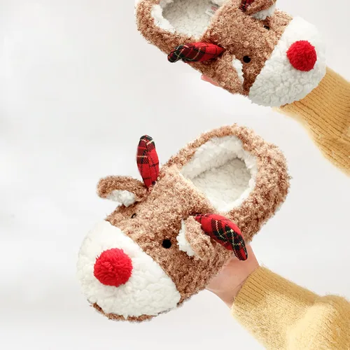 Vista 5 de Pantuflas de Navidad para mujer, lindas y cálidas para el hogar, para interiores y exteriores
