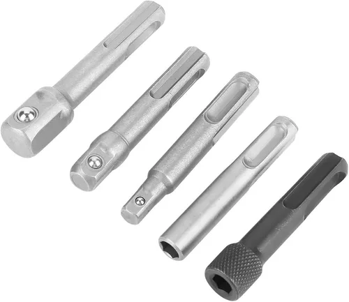 Vista 2 de Juego de 5 adaptadores de llaves de enchufe, adaptador SDS Chuck SDS Plus a SDS, adaptador SDS Plus Adpter accesorios de herramientas eléctricas