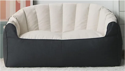 Vista 10 de (Sin relleno) Puf sin frijoles para adultos, sofá de dos asientos, tumbona, muebles para interiores y exteriores, color beige