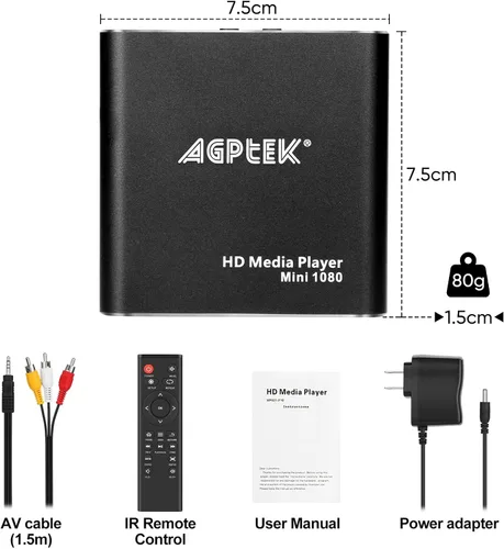 Vista 12 de AGPtek Reproductor multimedia HDMI.), HA0053B