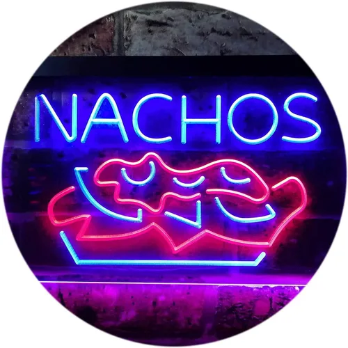 Vista 16 de ADVPRO Nachos Café - Letrero de neón LED de doble color, azul y rojo, 16 x 12 pulgadas, st6s43-i0314-Br