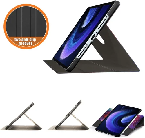 Vista 5 de Funda compatible con tablet Xiaomi Pad 6 de 11.0 pulgadas lanzada 2023 con soporte multiángulo para tableta Mi Pad 6 Pro giratoria ajustable