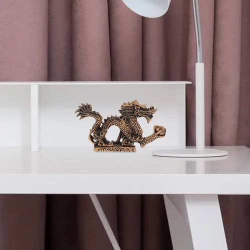 Vista 8 de Fengshui - Estatua de dragón del zodiaco chino 2024, escultura de dragón de resina para el hogar, oficina, decoración de mesa, recuerdo de bendición