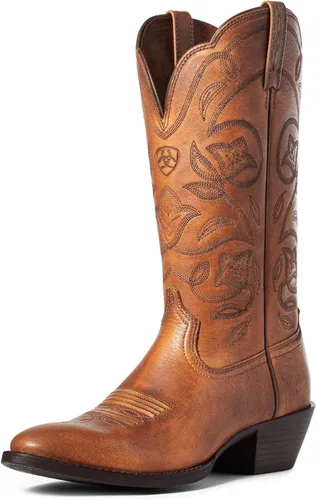 Vista 2 de Ariat Botas vaqueras Western Heritage Western con punta R para mujer Marrón desteñido