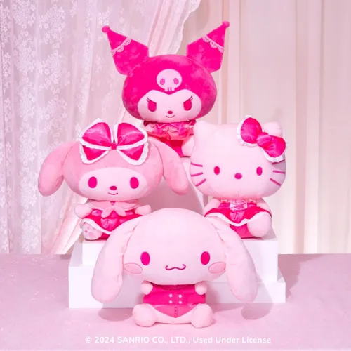 Vista 5 de Hello Kitty and Friends - Hello Kitty - Peluche monocromático rosa de 12 pulgadas Hello Kitty Rosa