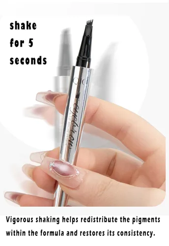 Vista 6 de Bolígrafo de cejas de 5 colores, microrelleno líquido natural para cejas, maquillaje para cejas (#1 marrón)