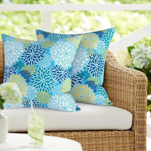 Vista 39 de DYTXIII Paquete de 2 almohadas lumbares impermeables para exteriores con rellenos, 12 x 20 pulgadas, almohada decorativa rectangular para patio