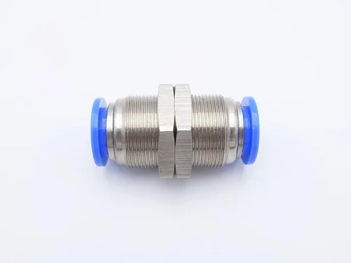Vista 2 de Empuje para conectar, tubo de 1/2 pulgada OD, conector de dos vías de unión de mamparo de aire neumático (paquete de 3) Air Water Two Way